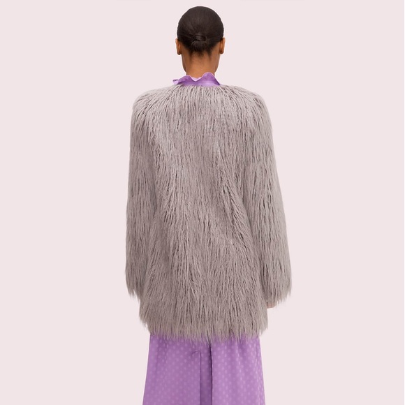 Kate Spade New York Shadowfrost Faux Fur Coat - Picture 2 of 8
